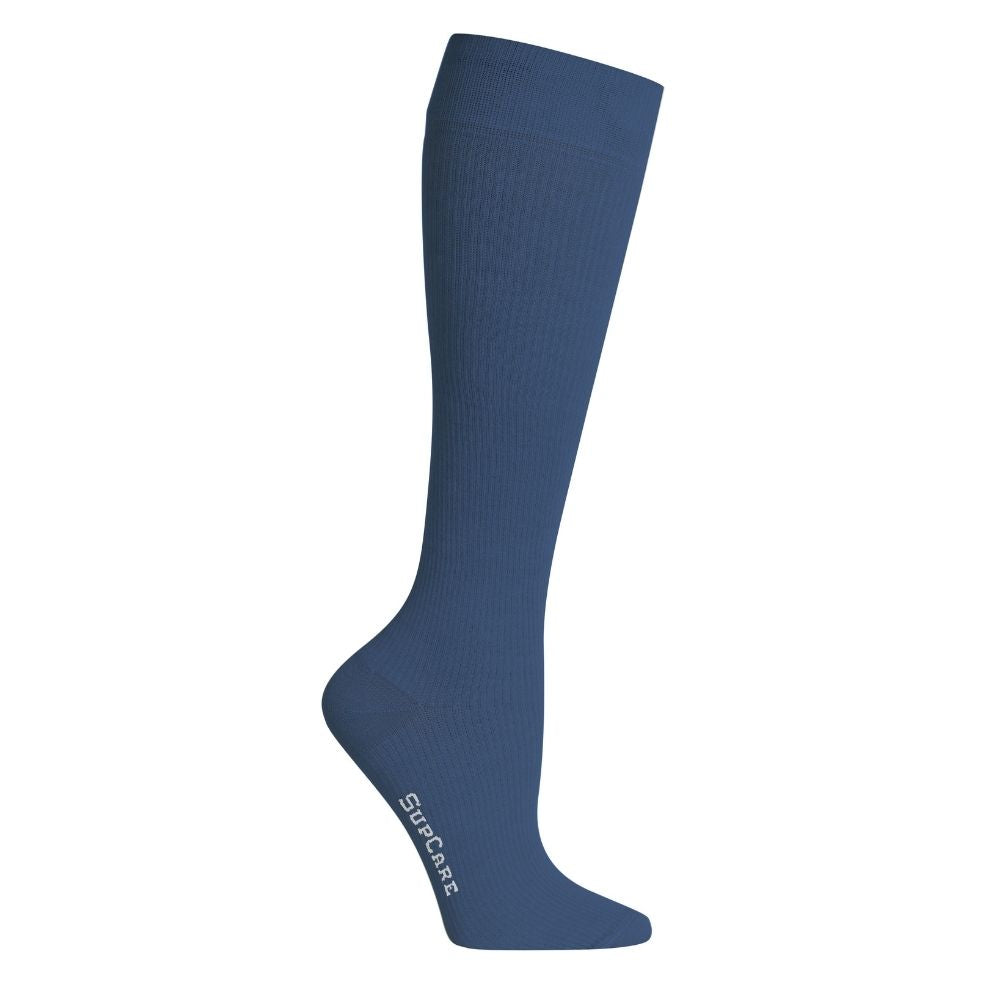 Bambus-Stützstrümpfe "Modern-Compress" Einfarbig Blau