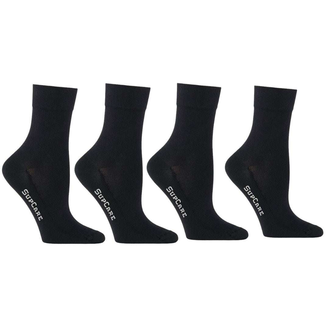 Premium Stützsocken für heiße Tage - Schwarz einfarbig