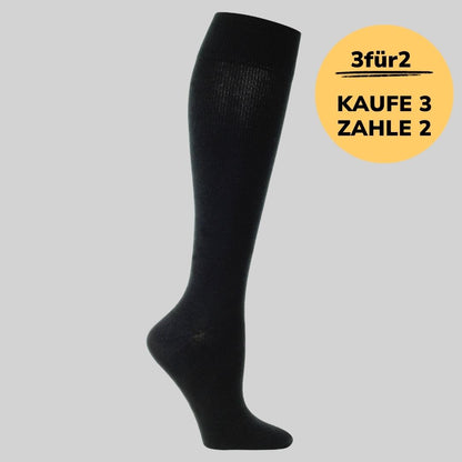 Baumwoll-Stützstrümpfe - Schwarz einfarbig