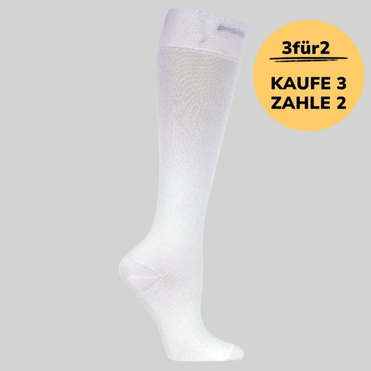 Baumwoll-Stützstrümpfe - Weiß einfarbig