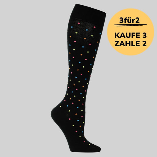 Baumwoll-Stützstrümpfe - Schwarz gepunktet
