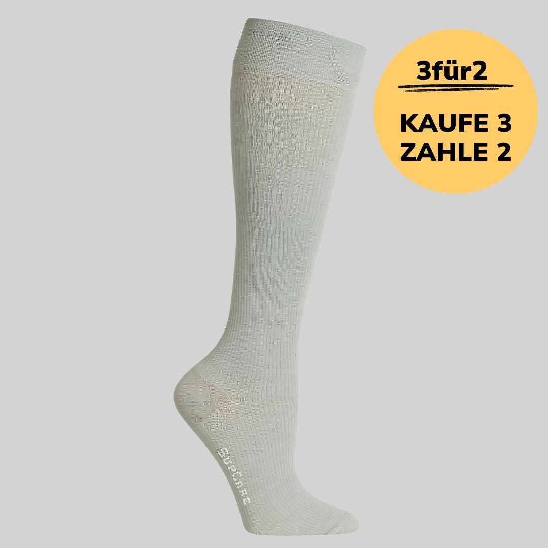 Bambus-Stützstrümpfe Einfarbig Grau