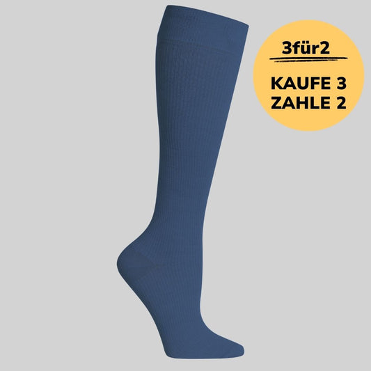 Bambus-Stützstrümpfe Einfarbig Blau