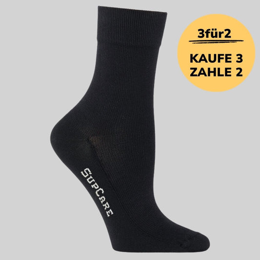 Premium Stützsocken für heiße Tage - Schwarz einfarbig
