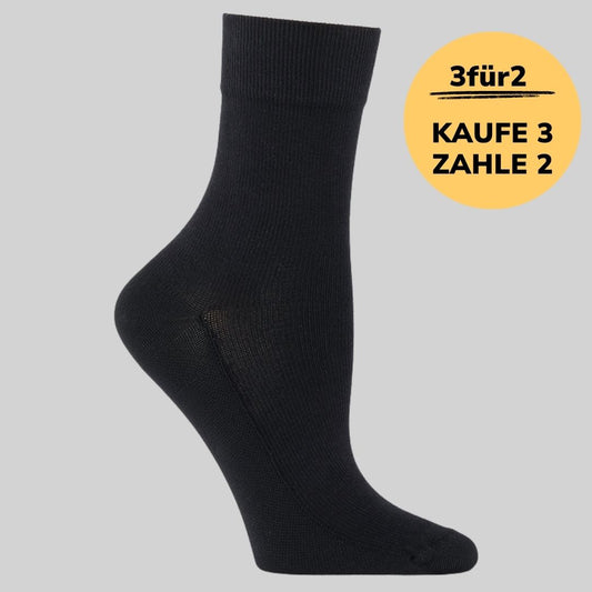 Premium Stützsocken für heiße Tage - Schwarz einfarbig