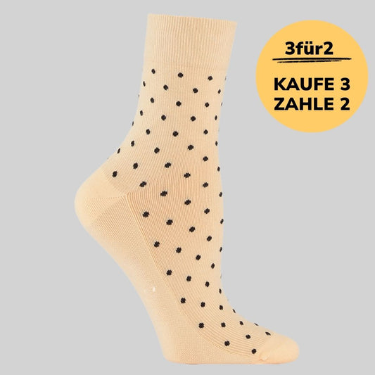Premium Stützsocken für heiße Tage - Beige gepunktet