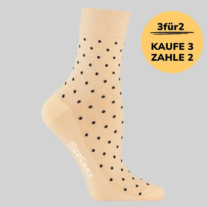 Premium Stützsocken für heiße Tage - Beige gepunktet