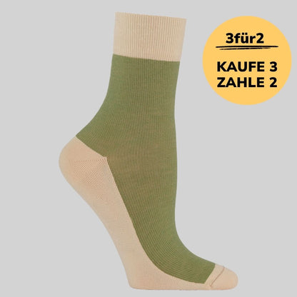 Premium Stützsocken für heiße Tage - Grün/Beige