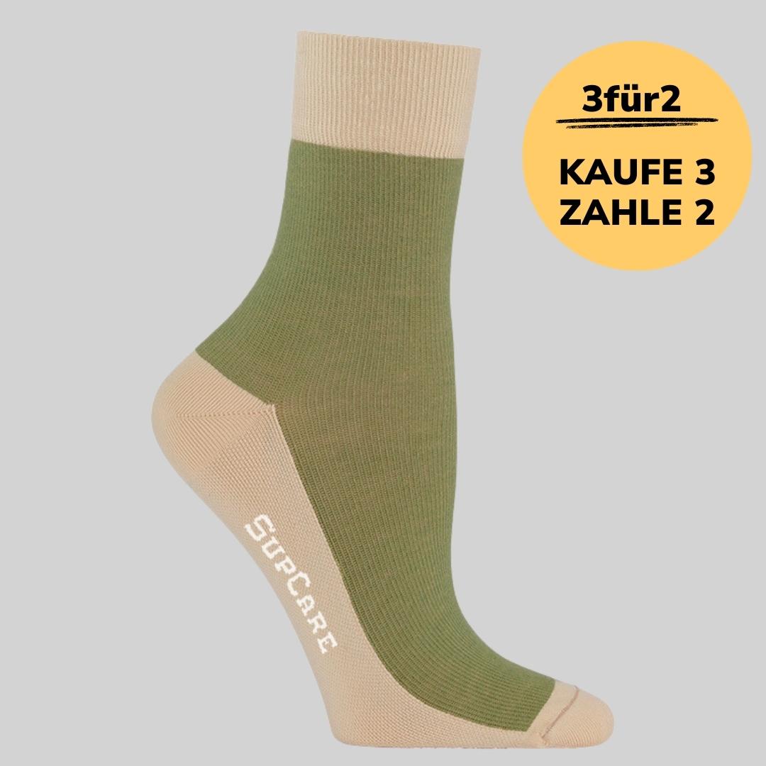 Premium Stützsocken für heiße Tage - Grün/Beige