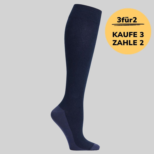 Bambus-Stützstrümpfe Dunkelblau einfarbig