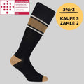 Medizinische Kompressionsstrümpfe Klasse 2 (Ccl 2) Schwarz/ Braun gestreift