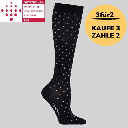 Medizinische Kompressionsstrümpfe Klasse 2 (Ccl 2) Schwarz gepunktet