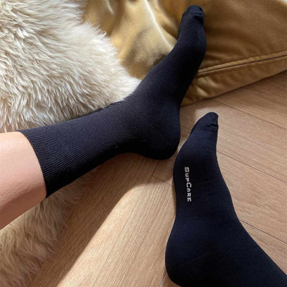 Premium Stützsocken für heiße Tage - Schwarz einfarbig