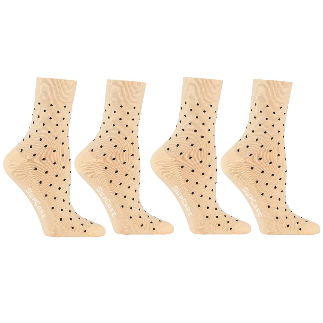 Premium Stützsocken für heiße Tage - Beige gepunktet